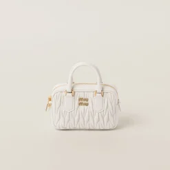 White Arcadie Matelassé Nappa Leather Mini-bag | Miu Miu