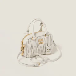 White Arcadie Matelassé Nappa Leather Bag | Miu Miu