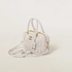 White Arcadie Matelassé Nappa Leather Bag | Miu Miu
