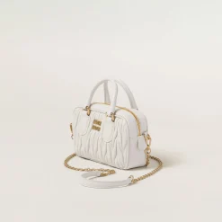 White Arcadie Matelassé Nappa Leather Mini-bag | Miu Miu