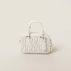 White Arcadie Matelassé Nappa Leather Bag | Miu Miu