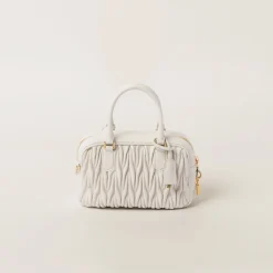 White Arcadie Matelassé Nappa Leather Bag | Miu Miu