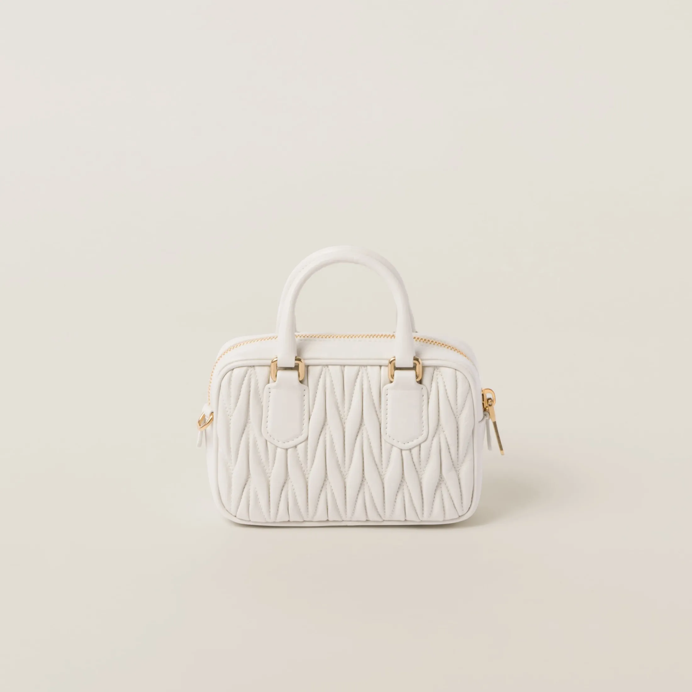 White Arcadie Matelassé Nappa Leather Mini-bag | Miu Miu