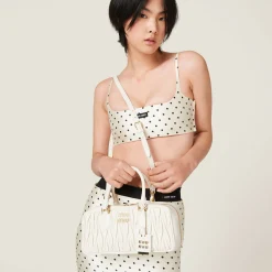 White Arcadie Matelassé Nappa Leather Bag | Miu Miu