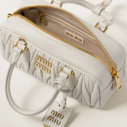 White Arcadie Matelassé Nappa Leather Bag | Miu Miu