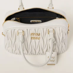 White Arcadie Matelassé Nappa Leather Bag | Miu Miu