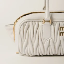 White Arcadie Matelassé Nappa Leather Bag | Miu Miu