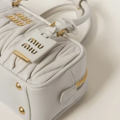 White Arcadie Matelassé Nappa Leather Bag | Miu Miu