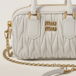 White Arcadie Matelassé Nappa Leather Mini-bag | Miu Miu