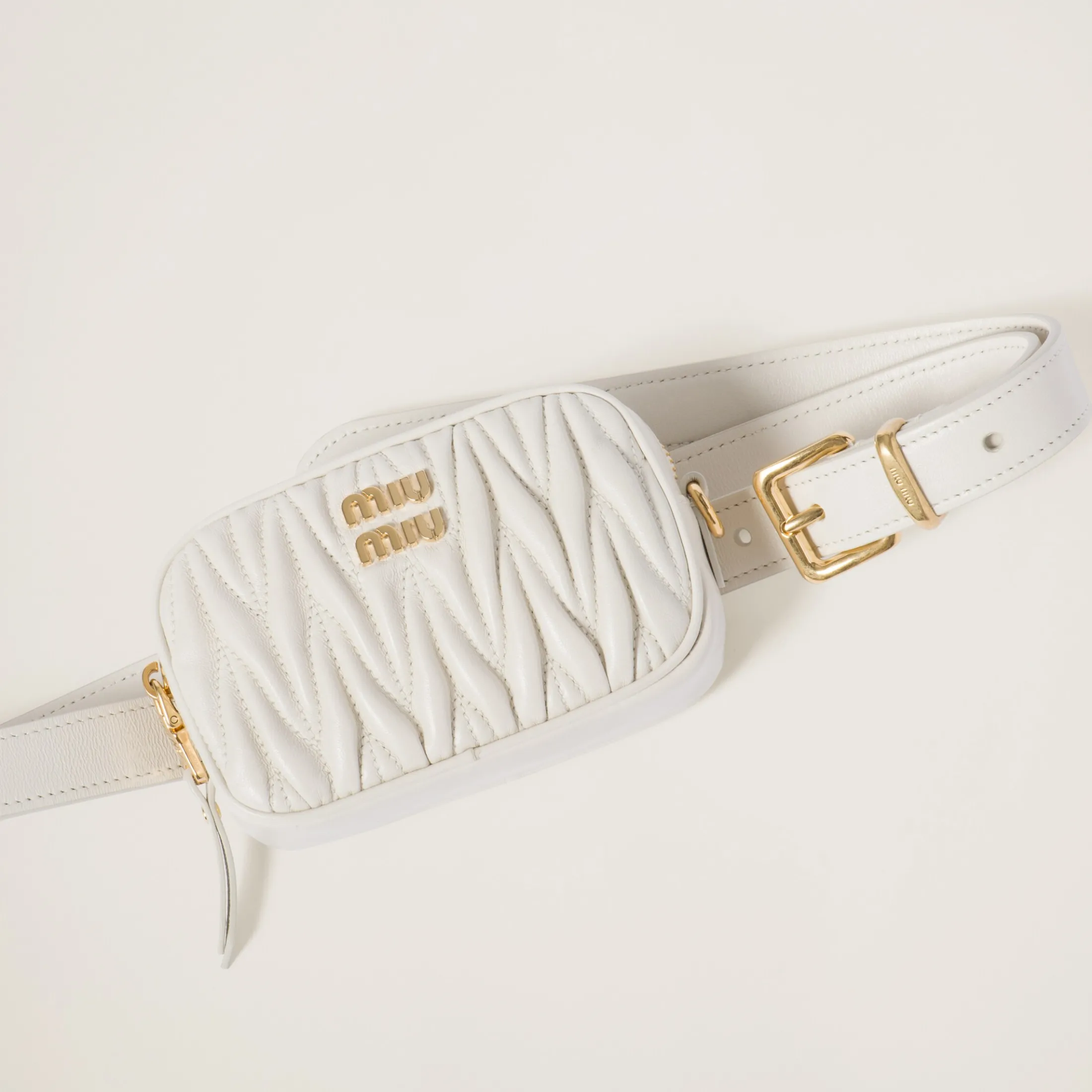 White Belt With Matelassé Pouch | Miu Miu