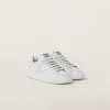 White Bleached Leather Sneakers | Miu Miu