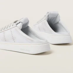 White Bleached Leather Sneakers | Miu Miu