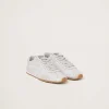 White Bleached Nappa Leather Sneakers | Miu Miu