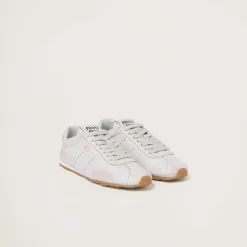 White Bleached Nappa Leather Sneakers | Miu Miu