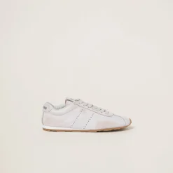 White Bleached Nappa Leather Sneakers | Miu Miu