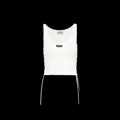 White Cotton Jersey Tank Top | Miu Miu