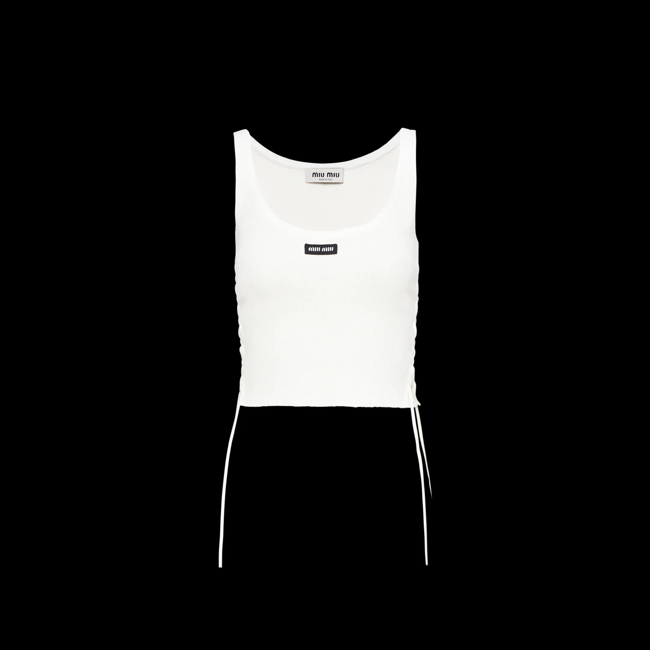 White Cotton Jersey Tank Top | Miu Miu