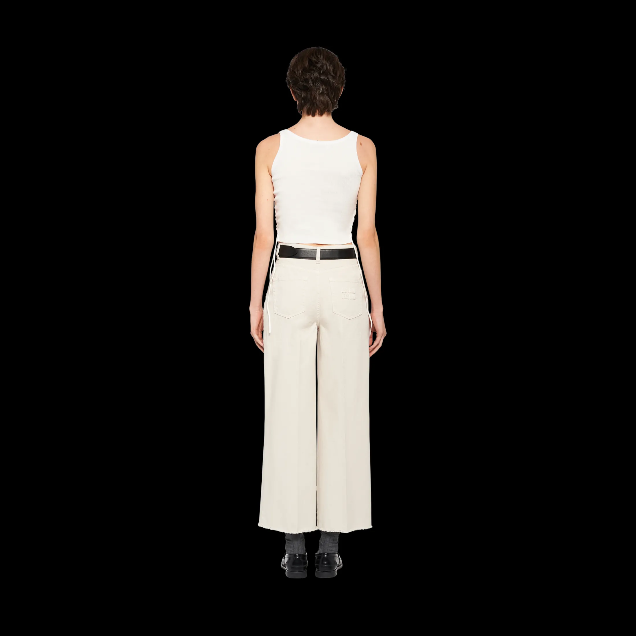 White Cotton Jersey Tank Top | Miu Miu