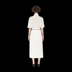 White Crepe De Chine Midi Dress | Miu Miu