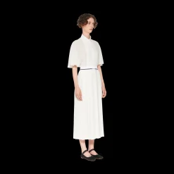 White Crepe De Chine Midi Dress | Miu Miu