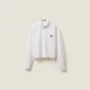 White Cropped Poplin Shirt | Miu Miu