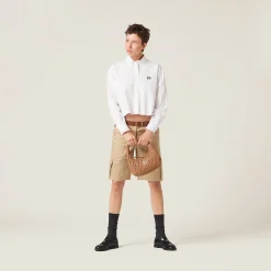 White Cropped Poplin Shirt | Miu Miu