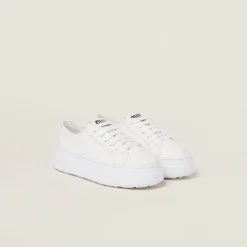 White Denim Sneakers | Miu Miu