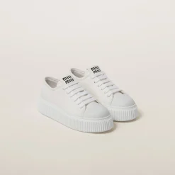White Denim Sneakers | Miu Miu