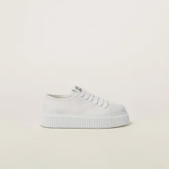 White Denim Sneakers | Miu Miu
