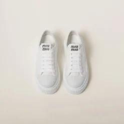 White Denim Sneakers | Miu Miu