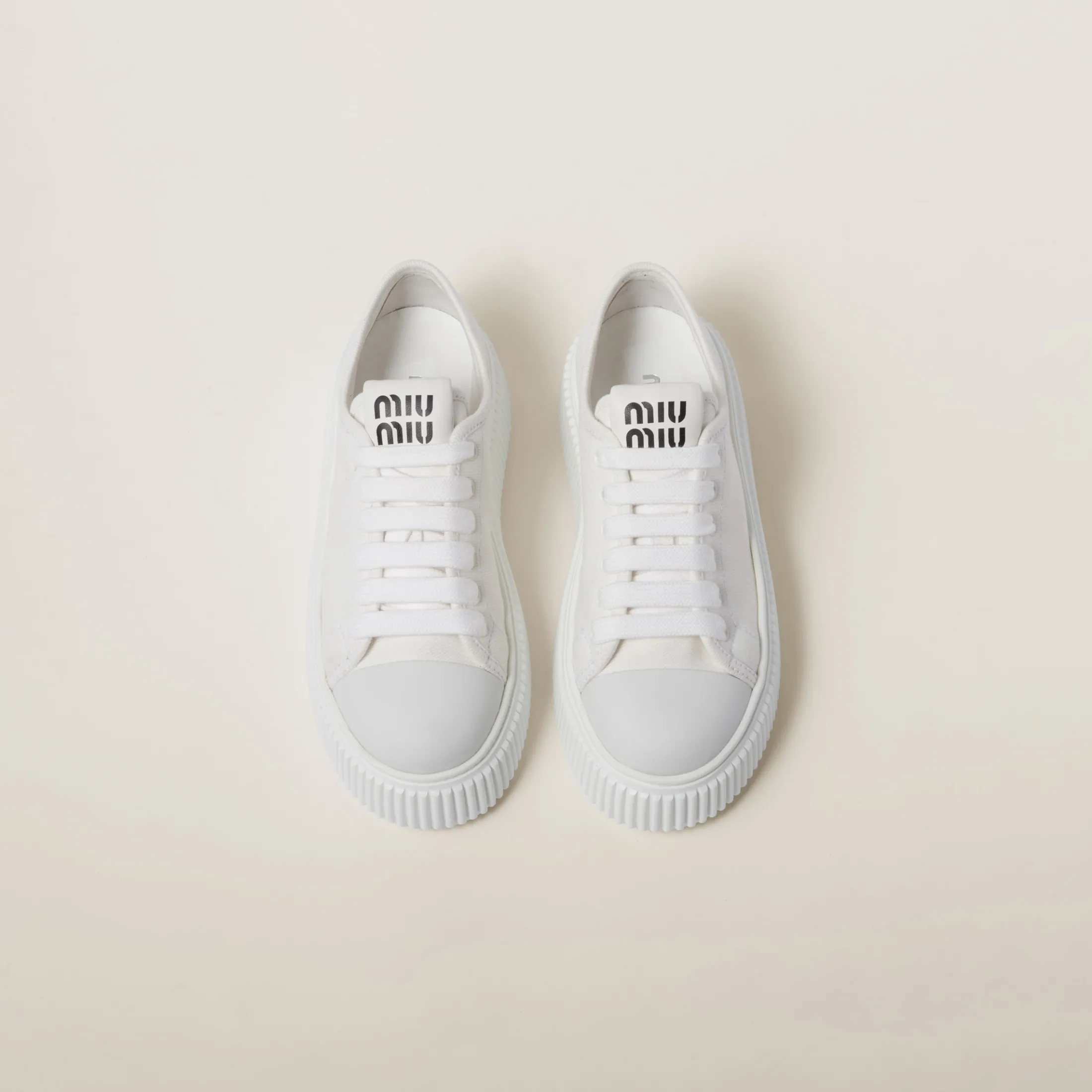 White Denim Sneakers | Miu Miu