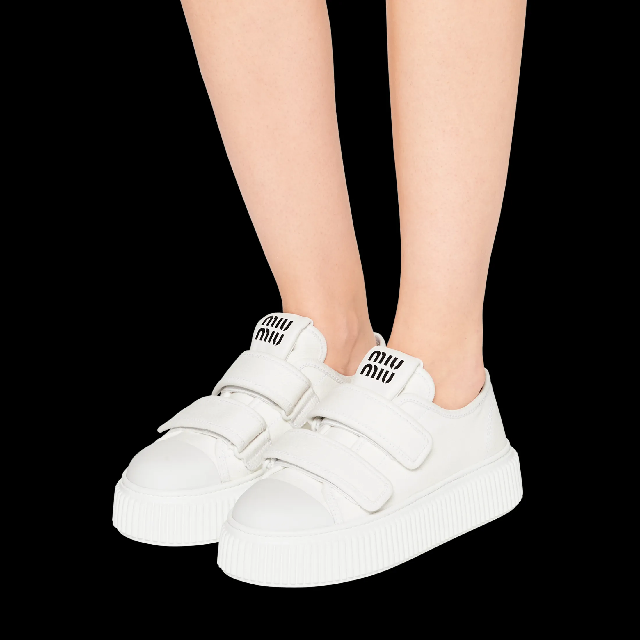 White Denim Sneakers | Miu Miu