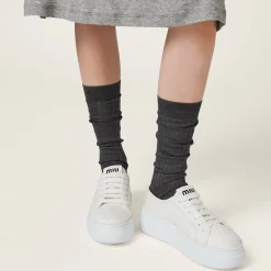 White Denim Sneakers | Miu Miu