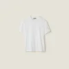 White Embroidered Jersey T-shirt | Miu Miu