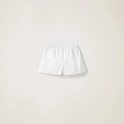 White Embroidered Poplin Boxers | Miu Miu