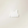 White Embroidered Poplin Top | Miu Miu