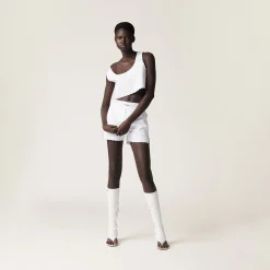 White Embroidered Poplin Top | Miu Miu