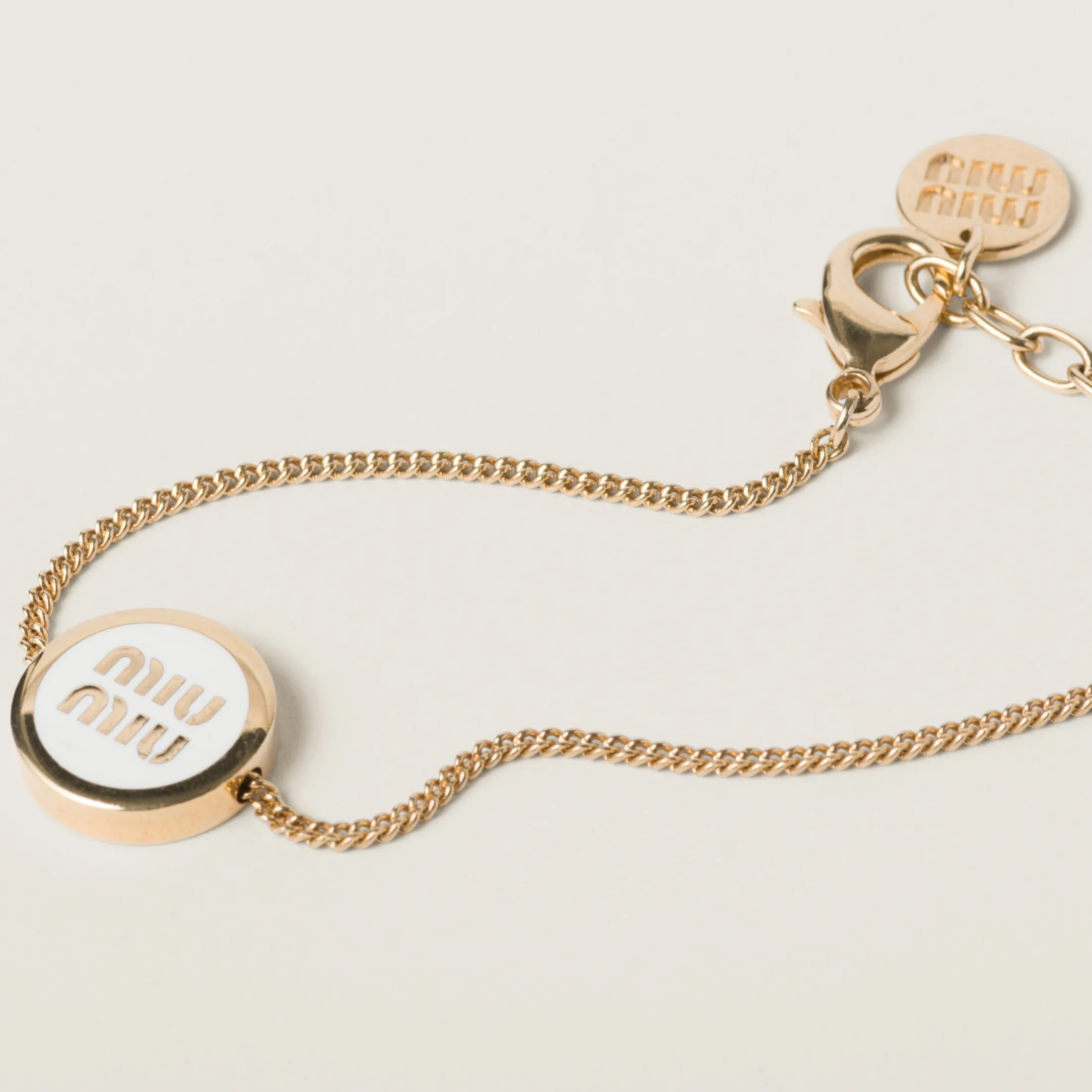 White Enameled Metal Bracelet | Miu Miu