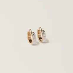 White Enameled Metal Earrings | Miu Miu
