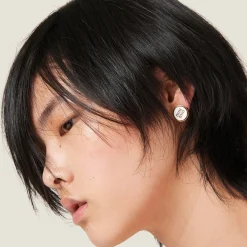 White Enameled Metal Earrings | Miu Miu