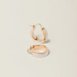 White Enameled Metal Earrings | Miu Miu