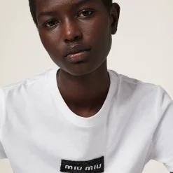 White Jersey T-shirt | Miu Miu