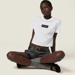 White Jersey T-shirt | Miu Miu