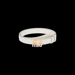 White Leather Belt | Miu Miu