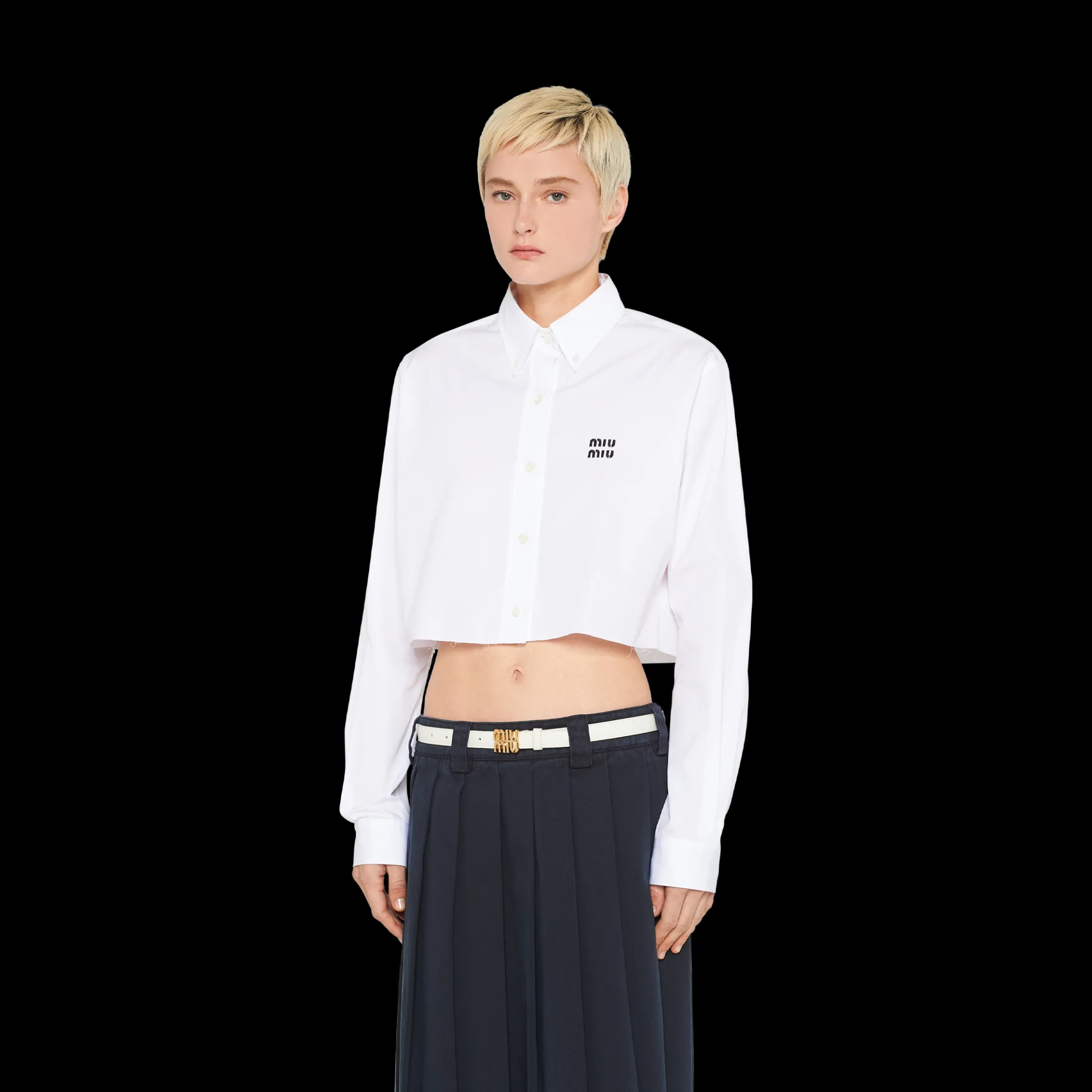 White Leather Belt | Miu Miu