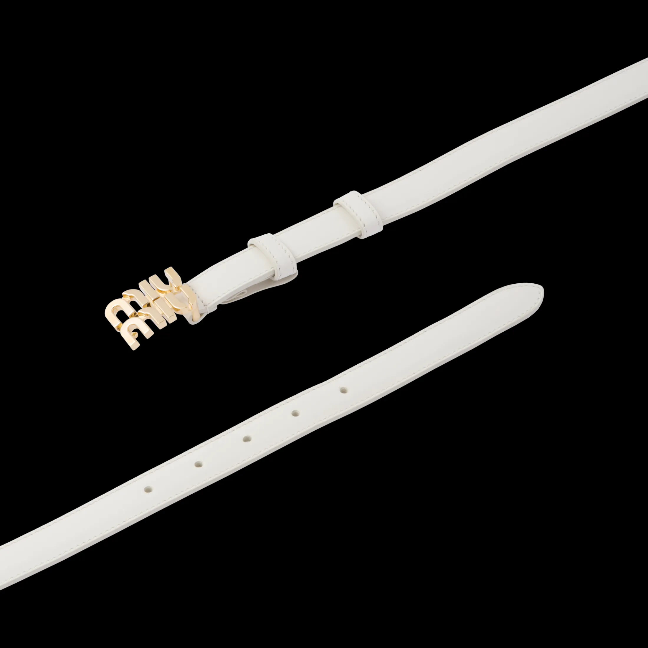 White Leather Belt | Miu Miu