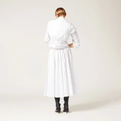White Long Poplin Skirt | Miu Miu