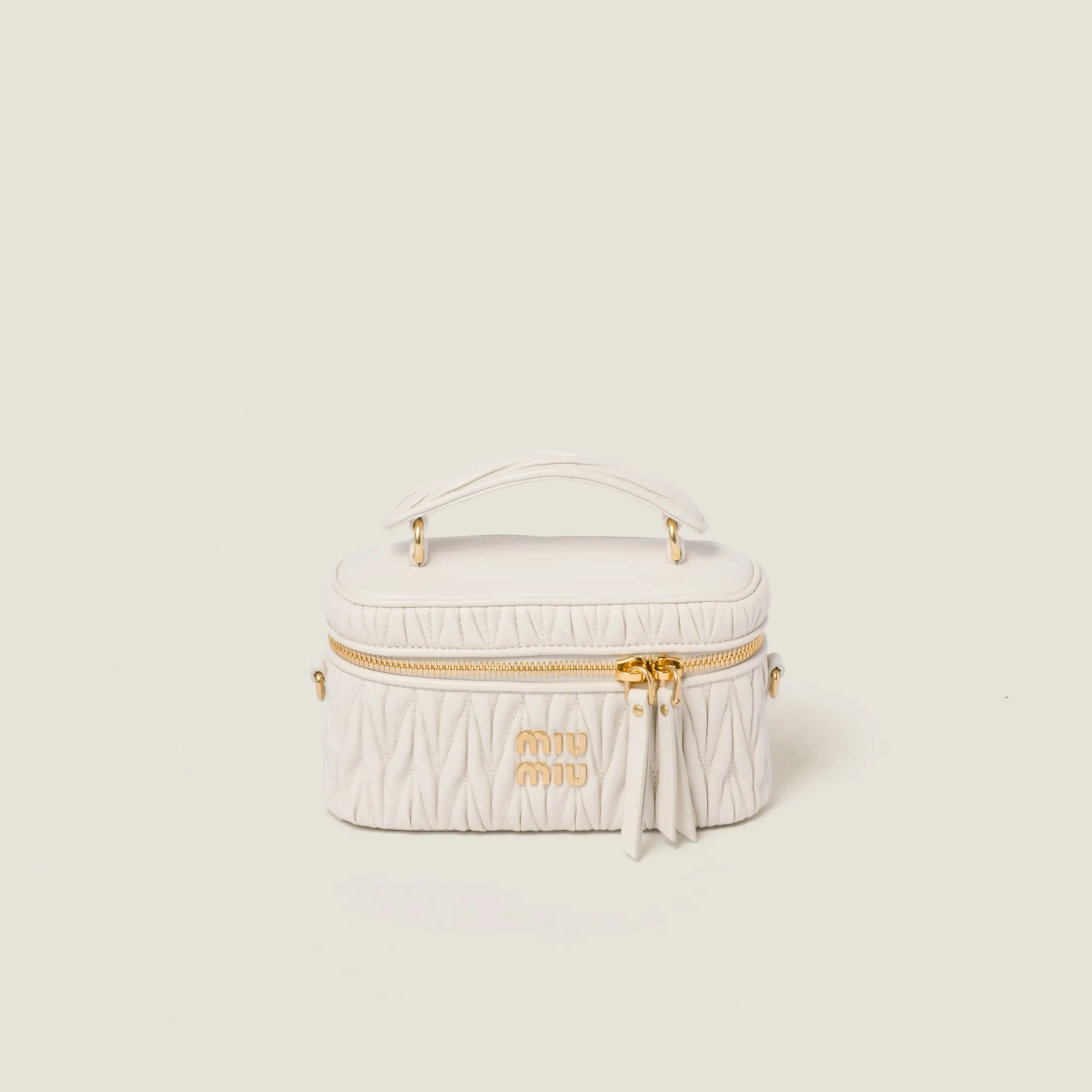 White Matelassé Nappa Leather Shoulder Bag | Miu Miu
