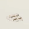 White Matelassé Nappa Leather Slides | Miu Miu