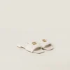 White Matelassé Nappa Leather Slides | Miu Miu